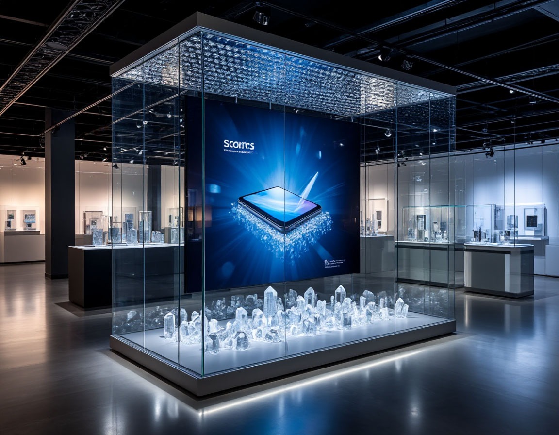 Кристалайт: эффект парения и ровная подсветка для акцентных сюжетов витрины Кристалайт в оформлении витрины